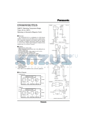 DN8899 datasheet - Hall IC (Operating Temperature Range Topr=-40 to 100`C, Operating in Alternative Magnetic Field)
