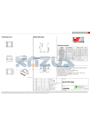 760803200 datasheet - WE-PFC PFC Choke