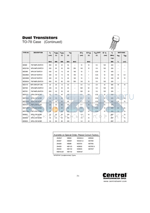 2N4939 datasheet - Dual Transistors