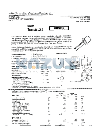 2N4986 datasheet - SILICON TRANSISTORS