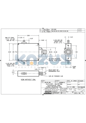 AVAF88-XX datasheet - OUTLINE, AV/AF88 ATTENUATOR, SMA, TURNS COUNTING DIAL