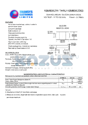 1SMB3EZ12 datasheet - SURFACE MOUNT SILICON ZENER DIODE