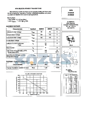 2N5038 datasheet - NPN SILICON POWER TRANSISTORS