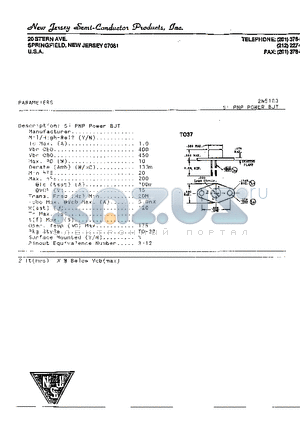 2N5100 datasheet - SI PNP POWER BJT