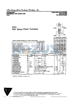 2N5112 datasheet - PNP SILICON POWER TRANSISTOR