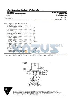 2N5149 datasheet - SI PNP POWER BJT