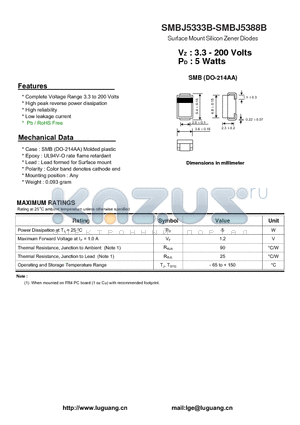 DO-214AA datasheet - Surface Mount Silicon Zener Diodes