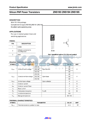 2N5195 datasheet - Silicon PNP Power Transistors