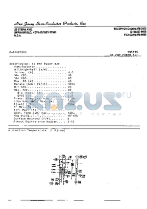 2N5195 datasheet - SI PNP POWER BJT