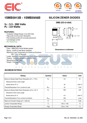 1SMB5924B datasheet - SILICON ZENER DIODES