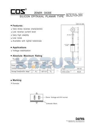 BZX10 datasheet - SILICON EPITAXIAL PLANAR TYPE