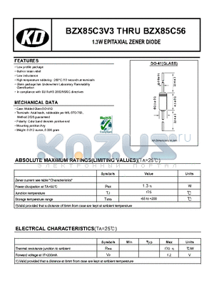 BZX10 datasheet - 1.3W EPITAXIAL ZENER DIODE