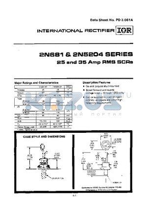 2N5204 datasheet - 25 AND 35 AMP RMS SCRS