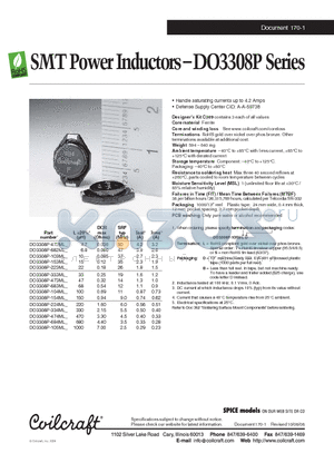 DO3308P-224ML datasheet - SMT Power Inductors