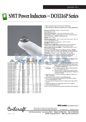 DO3316P-472ML datasheet - SMT Power Inductors