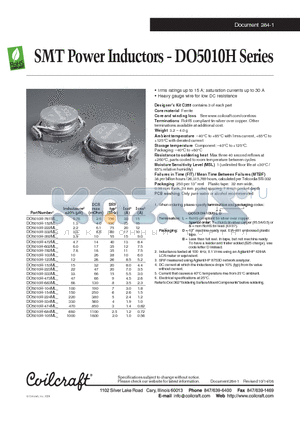 DO5010H-602ML datasheet - SMT Power Inductors