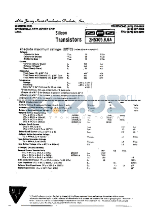 2N5306A datasheet - SILICON TRANSISTORS