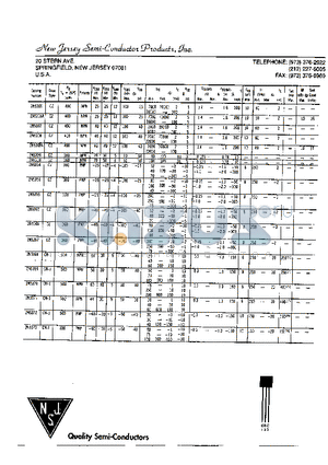 2N5307 datasheet - SPRINGFIELD, NEW JERSEY 07091