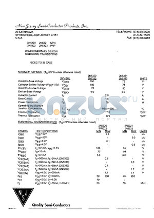 2N5320 datasheet - COMPLEMENTARY SILICON SWITCHING TRANSISTORS