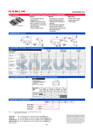 59125-2-S-00-0 datasheet - Pinned Flange Features and Benefits