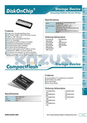 DOC-2000-D32 datasheet - Single-chip Plug-N-Play Flash Disk