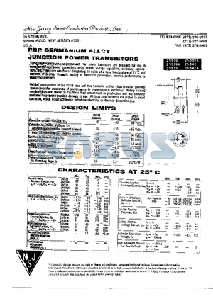 2N538A datasheet - PNP GERMANIUM ALLOY JUNCTION POWER TRANSISTOR