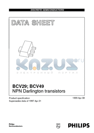 BCV49 datasheet - NPN Darlington transistors