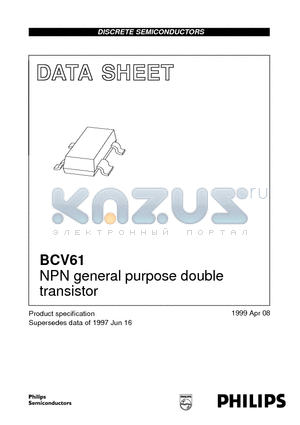 BCV61C datasheet - NPN general purpose double transistor
