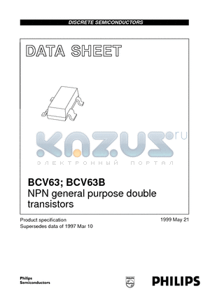 BCV63 datasheet - NPN general purpose double transistors