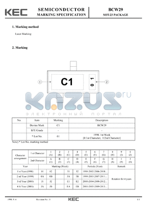 BCW29 datasheet - SOT-23 PACKAGE