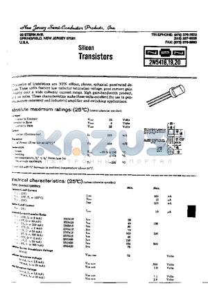 2N5419 datasheet - SILICON TRANSISTORS