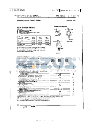 2N5442 datasheet - 40-A Silicon Triacs