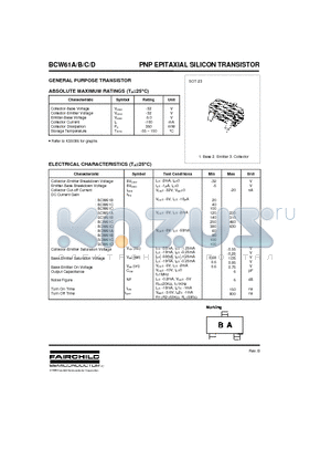 BCW61A datasheet - PNP EPITAXIAL SILICON TRANSISTOR