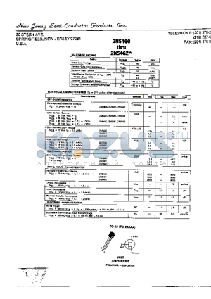 2N5462 datasheet - DRAIN-GATE VOLTAGE