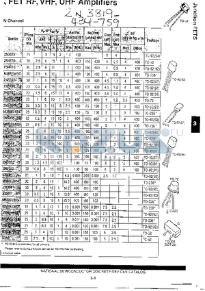 2N5485 datasheet - SFET RF,VHF, UHF, Amplitiers