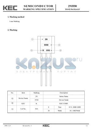 2N5550_98 datasheet - TO-92 PACKAGE