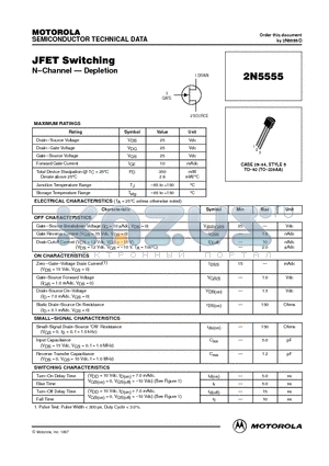 2N5555 datasheet - CASE 29.04, STYLE 5 TO-92 (TO-226AA)