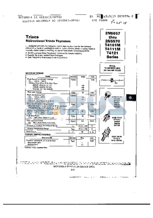 2N5568 datasheet - BIDIRECTIONAL TRIODE THYRISTORS