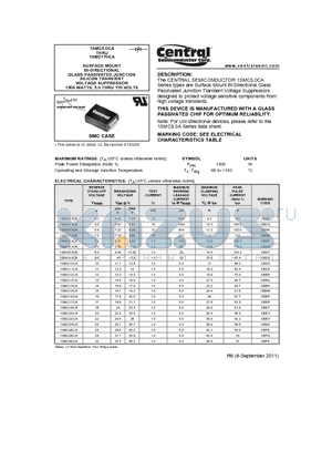 1SMC11CA datasheet - SURFACE MOUNT BI-DIRECTIONAL GLASS PASSIVATED JUNCTION SILICON TRANSIENT VOLTAGE SUPPRESSOR 600 WATTS, 5.0 THRU 170 VOLTS