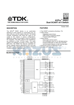 AVPRO5002C-CGT datasheet - Dual SCART A/V Switch