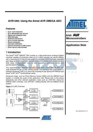 AVR1300 datasheet - Up to 12 bit resolution Signed and unsigned mode Result comparator