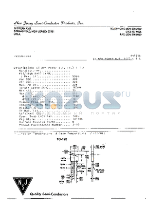 2N5656 datasheet - SI NPN POWER BJT