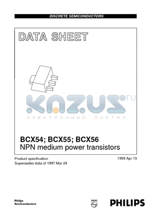 BCX54 datasheet - NPN medium power transistors