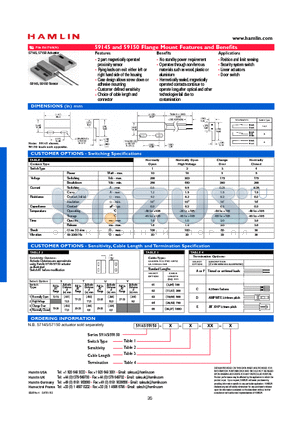 59145-3-S-05-D datasheet - Flange Mount Features and Benefits