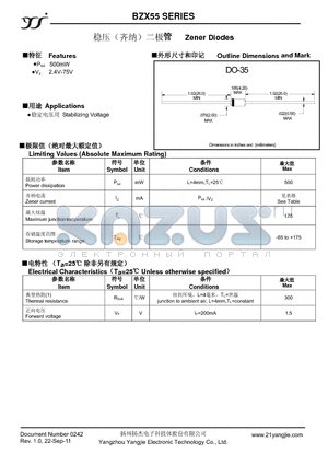 BZX55B22 datasheet - Zener Diodes