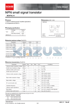 BCX70J datasheet - NPN small signal transistor