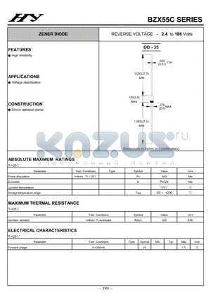 BZX55C10 datasheet - ZENER DIODE
