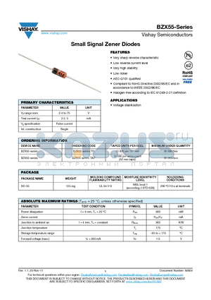 BZX55C13 datasheet - Small Signal Zener Diodes