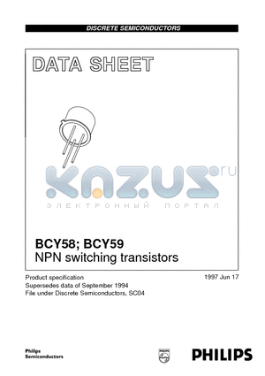 BCY58VII datasheet - NPN switching transistors
