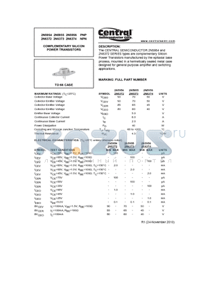 2N5954 datasheet - COMPLEMENTARY SILICON POWER TRANSISTORS